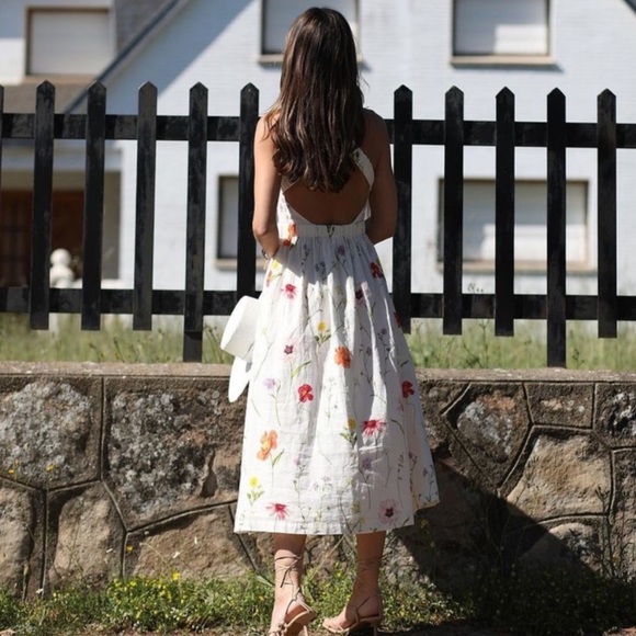 H&M Meadow Collection Linen Blend Dress XS - Picture 5 of 16